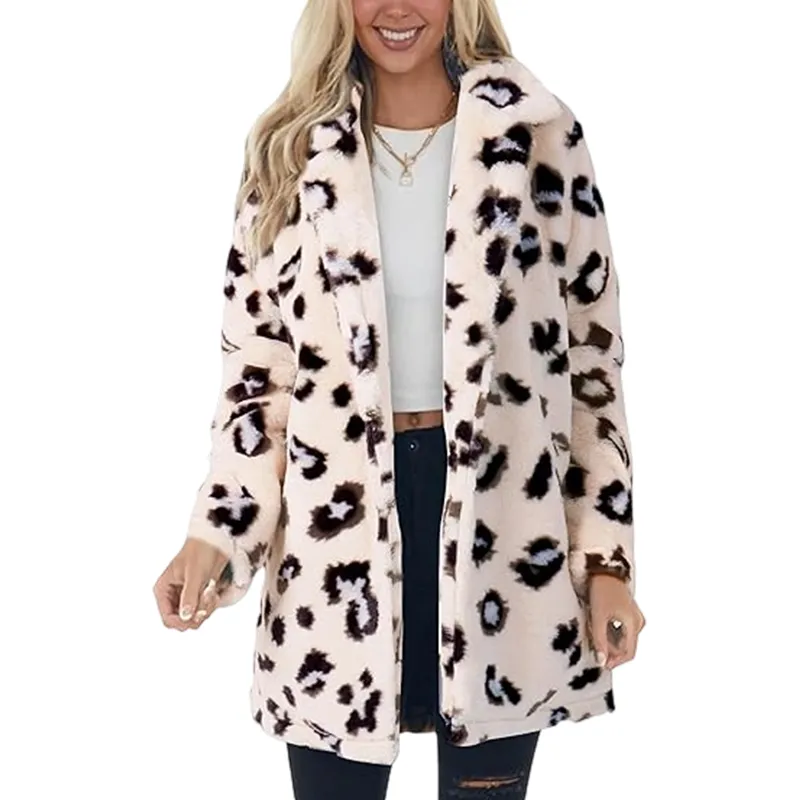Women's Leopard Faux Fur Coat