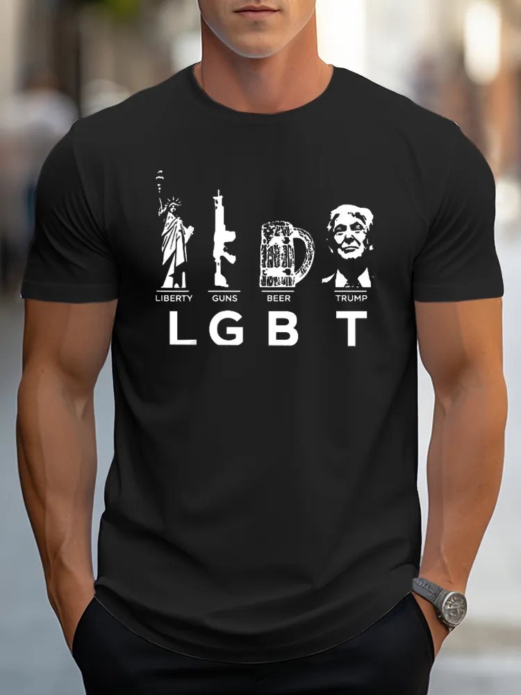 Men'S This Liberty, Guns, Beer Tee Trump LGBT