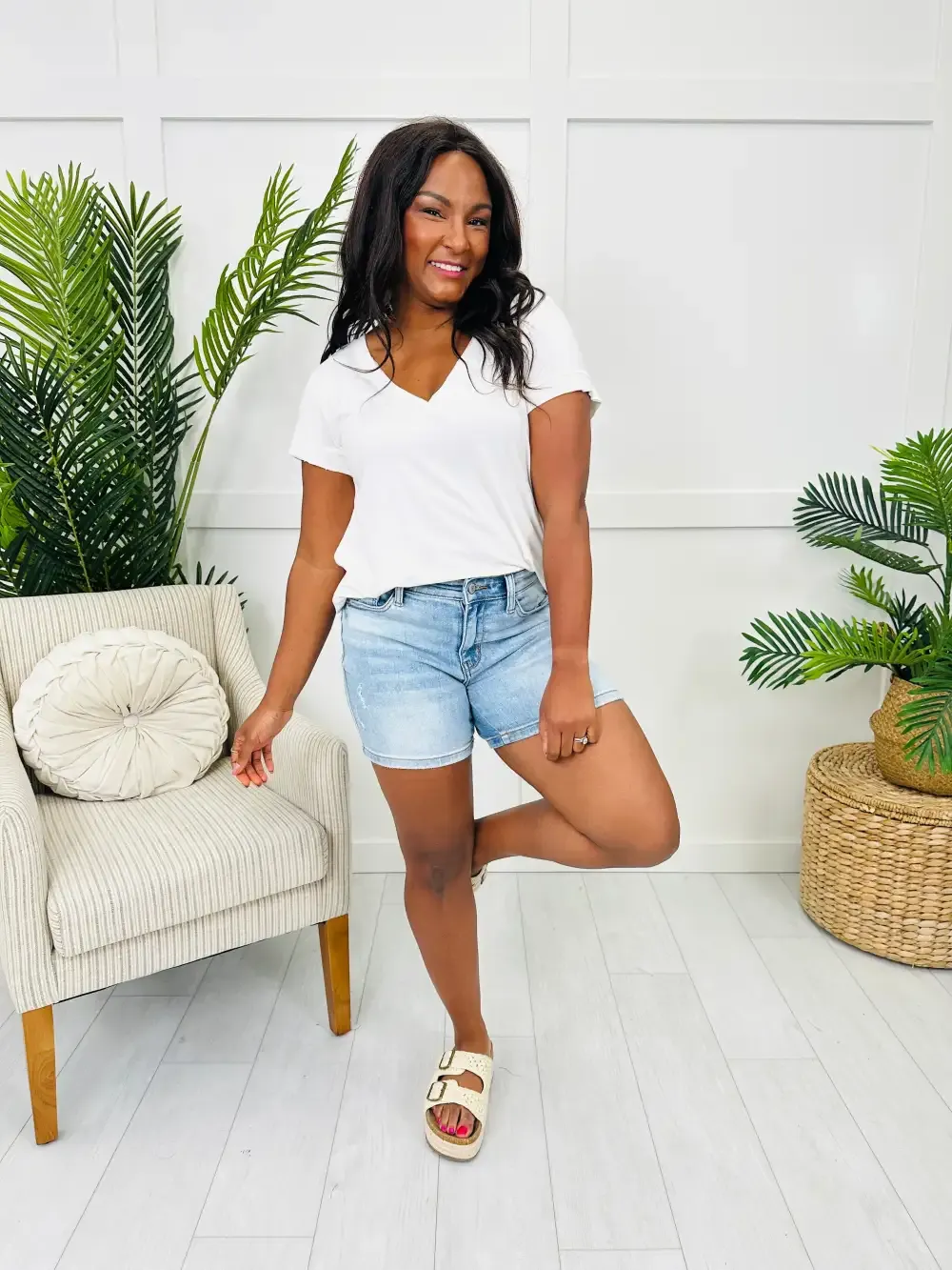 Judy Blue Retro Refresh Dad Shorts