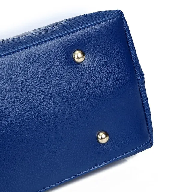 Women's Handbag Shoulder Bag Clutch Credit Card Holder Wallet PU Leather 4 Pieces Outdoor Office Shopping Embossed Solid Color Light Brown Black Red