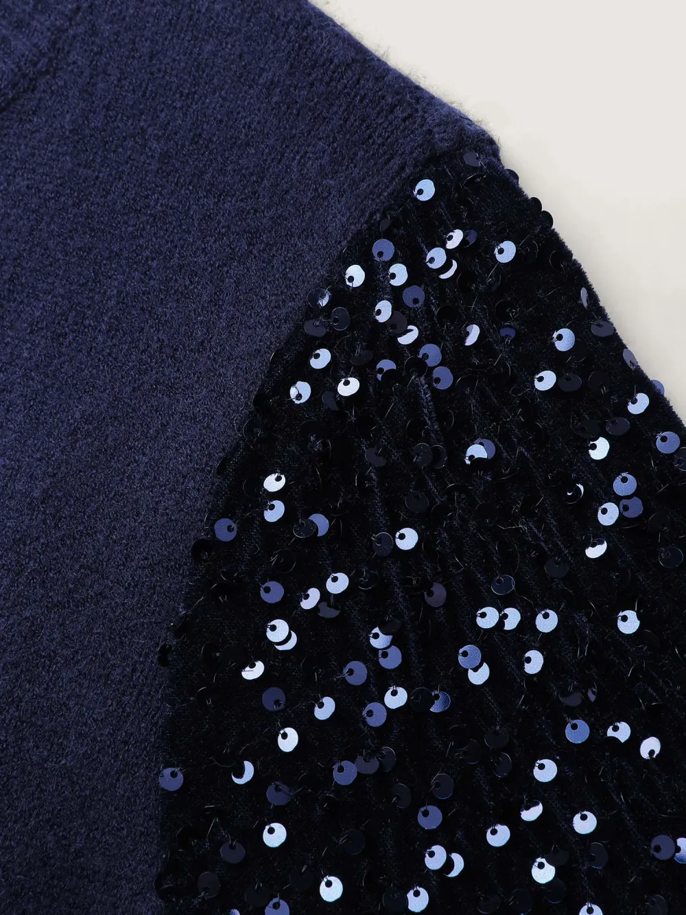 Twist Floral Sequin Sleeve Pullover