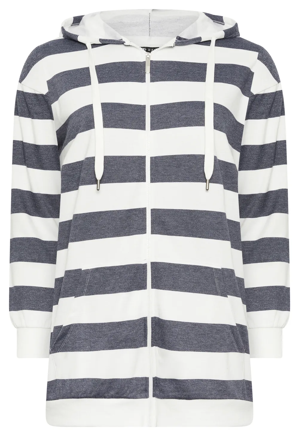 YOURS Curve Brown Stripe Zip Through Hoodie