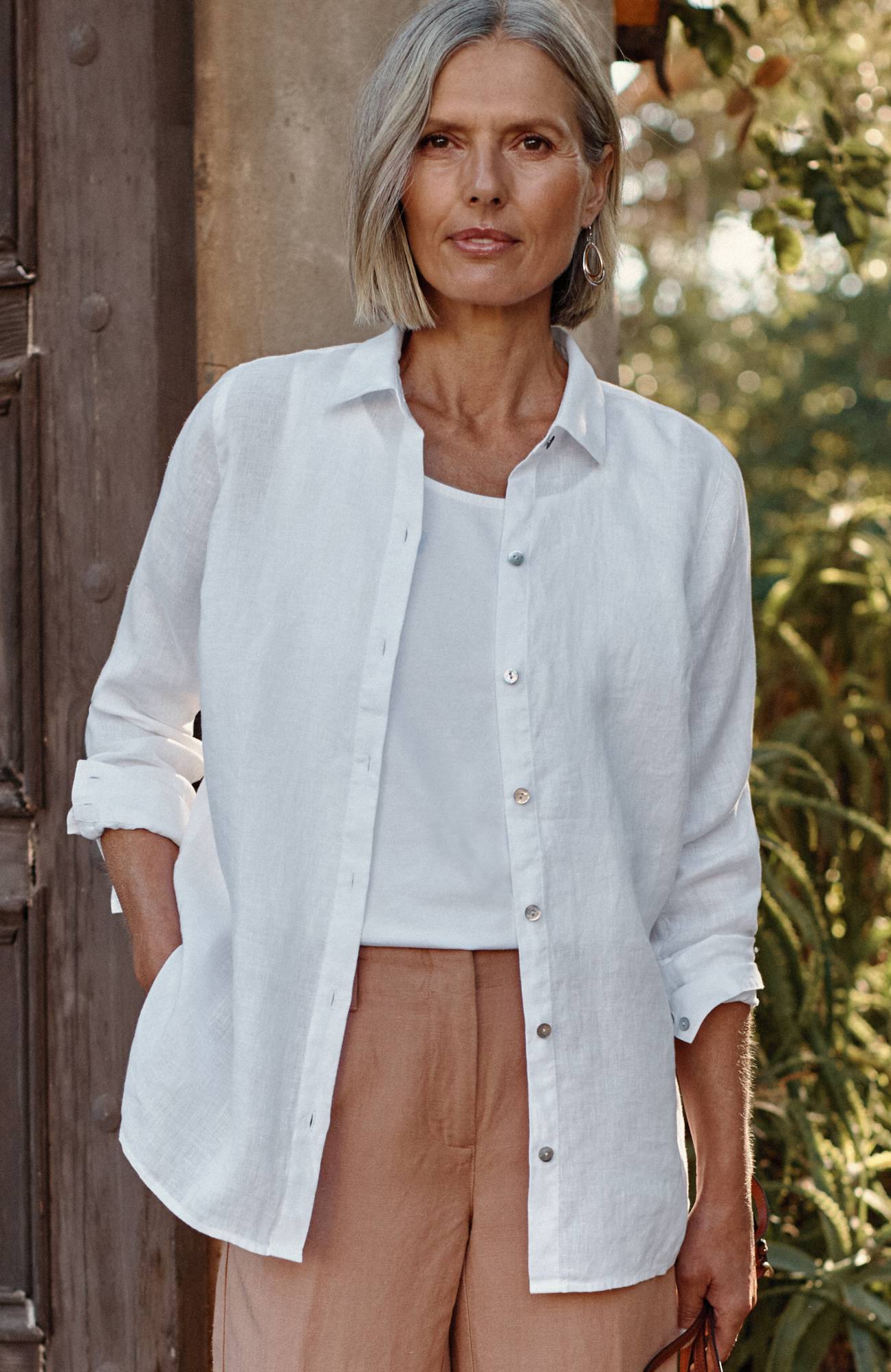 Everyday Linen Button-Front Shirt