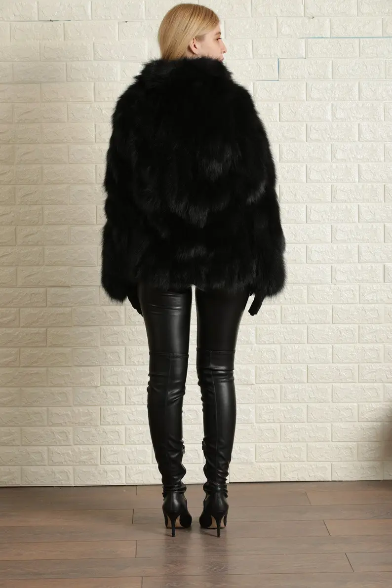Black Fox Fur Jacket