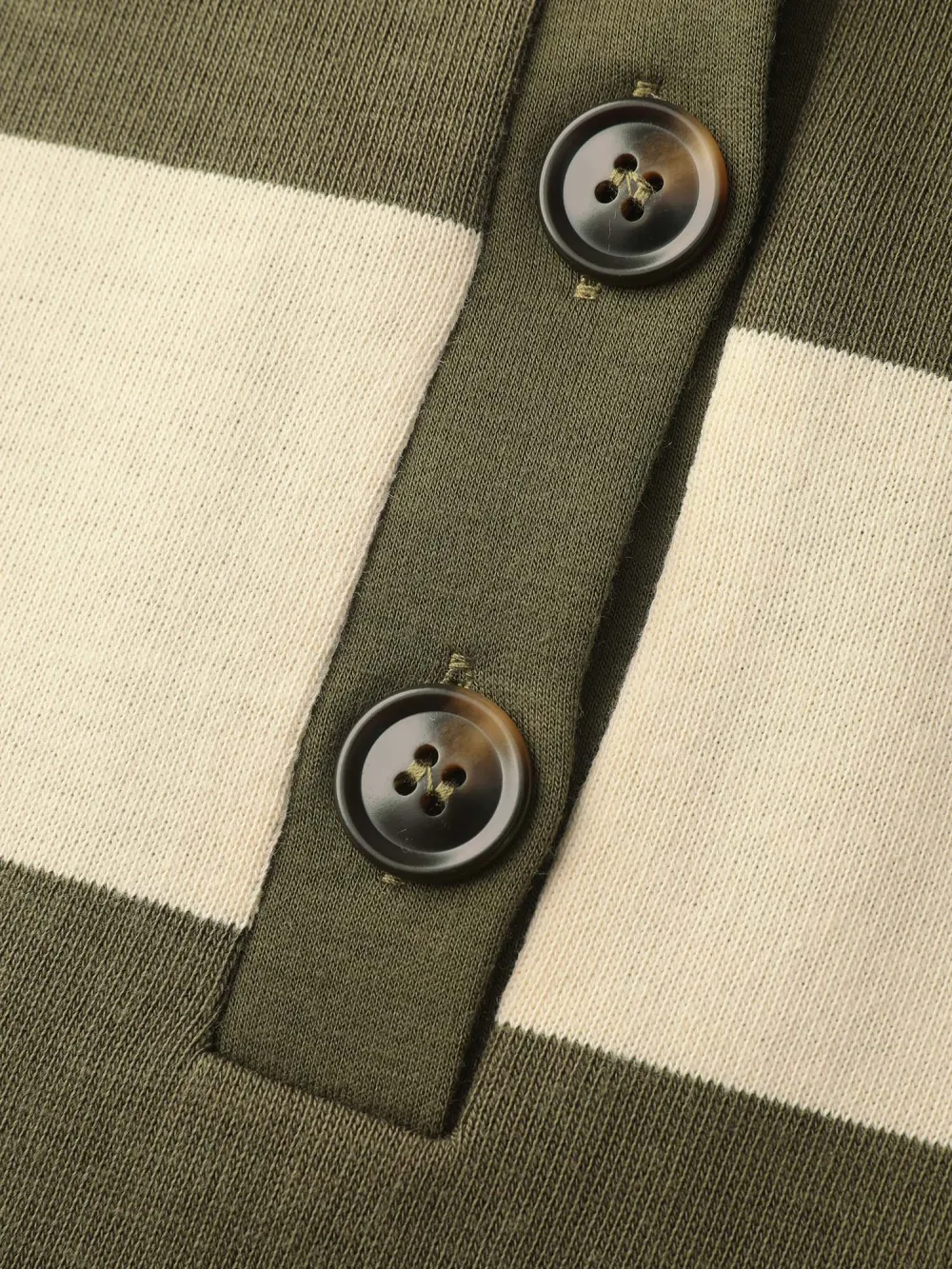 Pure Cotton Stripe Polo Collar Sweatshirt