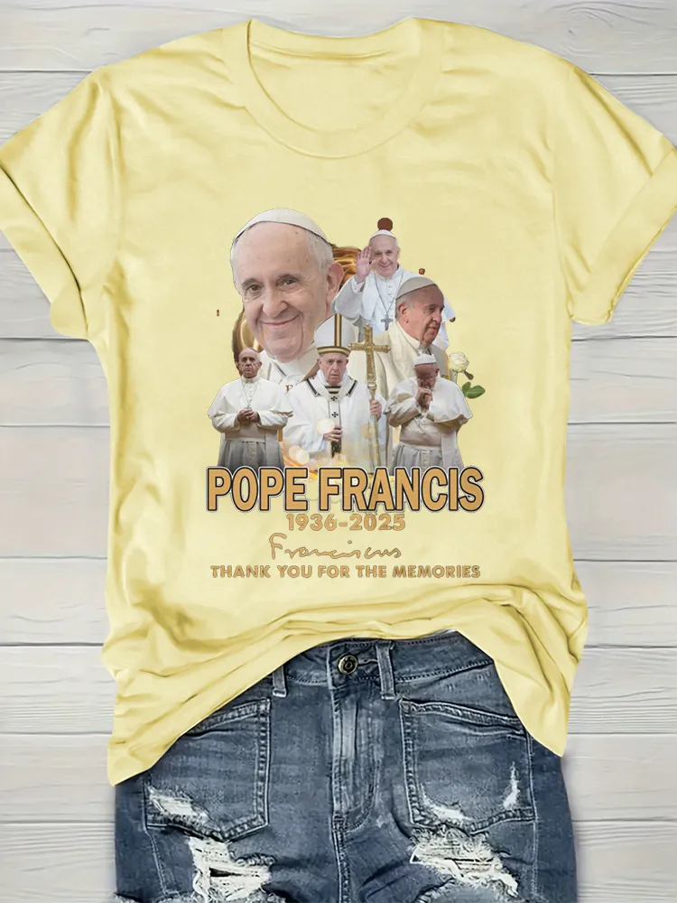 Women's Thank You For The Memories Print Short Sleeve Round Neck Cotton T-Shirt