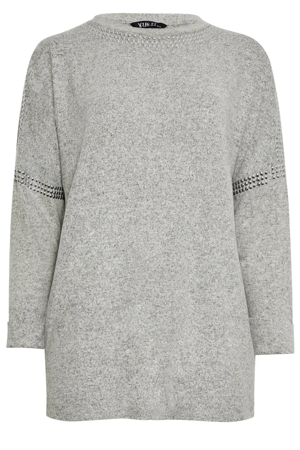 YOURS Curve Light Pink Stud Batwing Sleeve Jumper