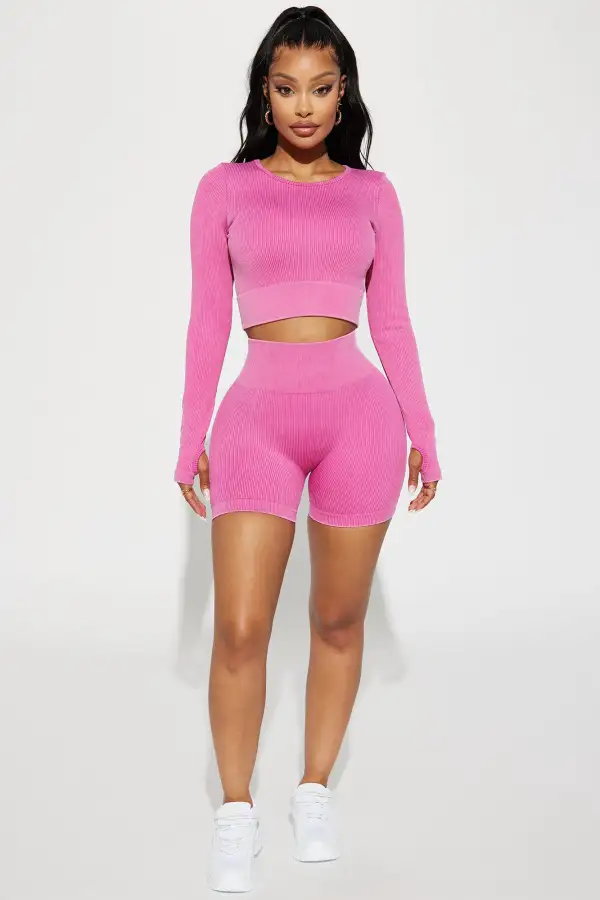 Sonia Washed Active Top - Pink