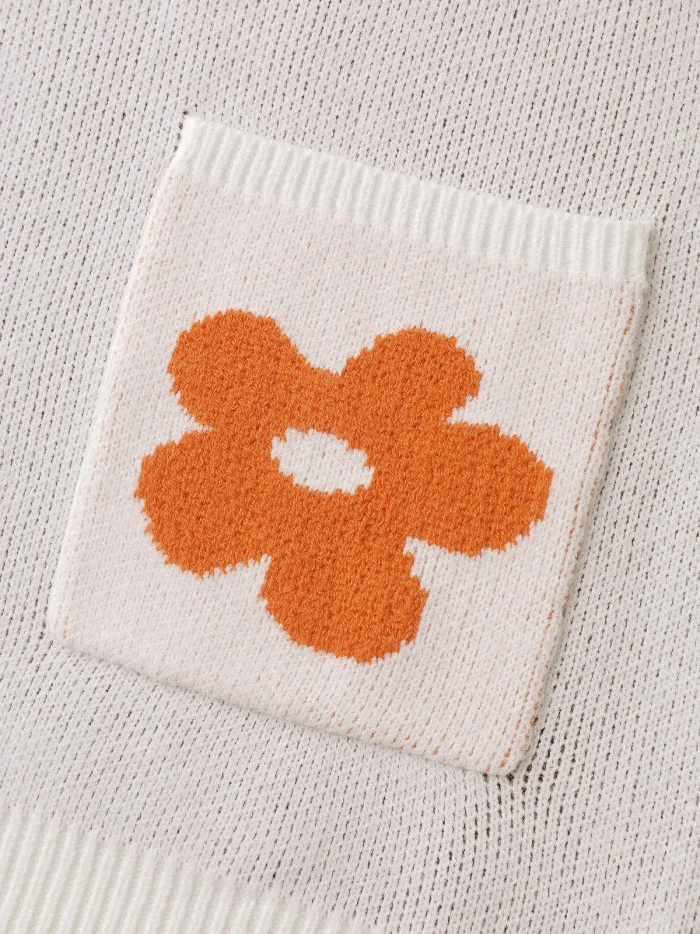 Floral Print Pockets Button-Front Knit Cardigan