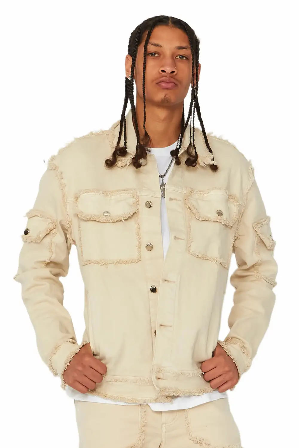 Tyrell Beige Jean Jacket
