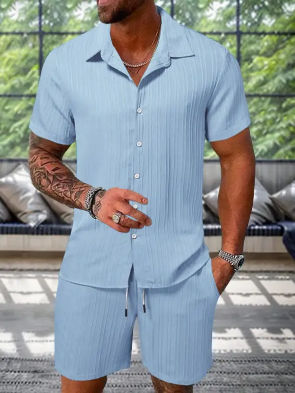 Leisure Textured Shirt Set