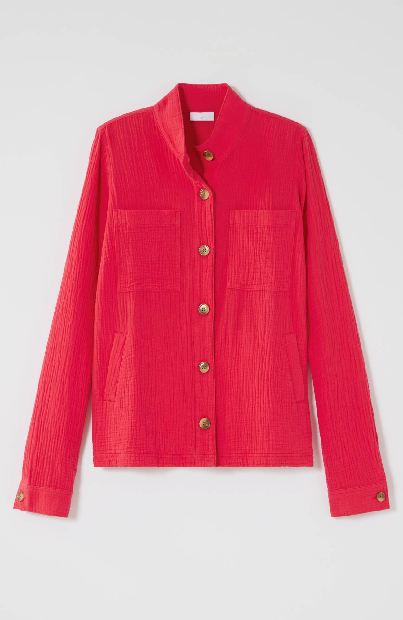 Cotton-Gauze Button-Front Jacket