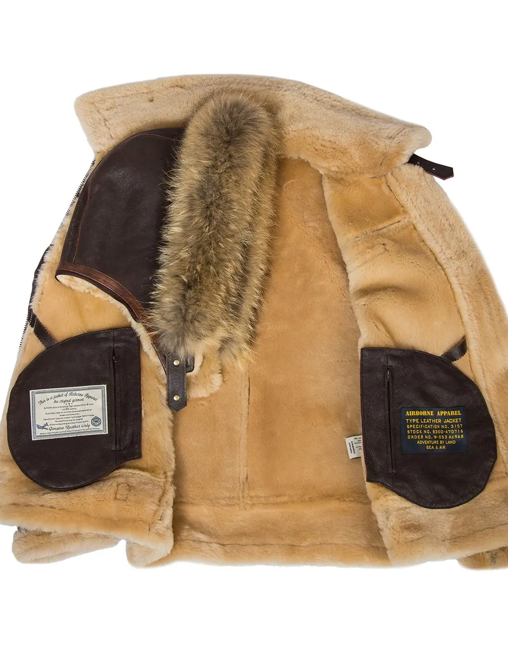 JACKET PILOT FROM SHEEPSKIN B-3 Hooded[FREE SHIPPING TODAY]