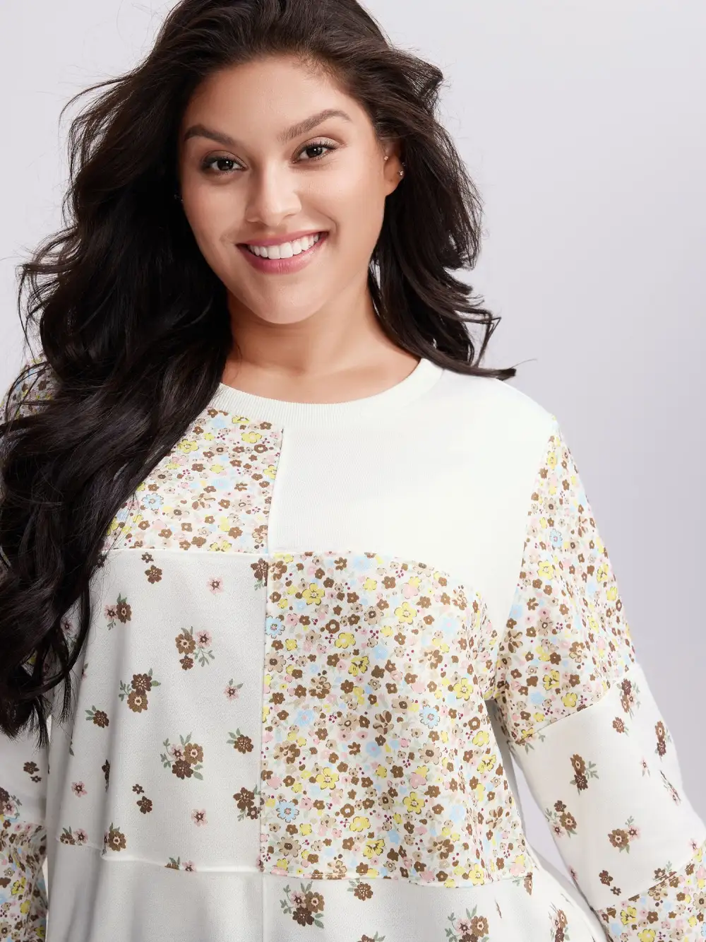 Floral Patchwork Pattern Sweatshirt
