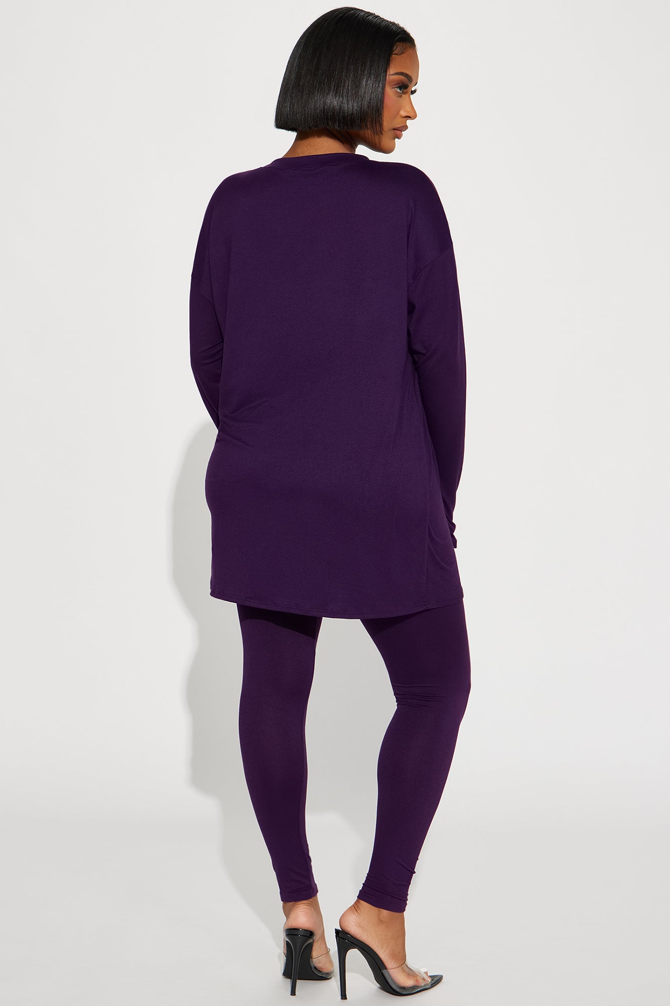 Weekend Vibes Long Sleeve Set - Eggplant