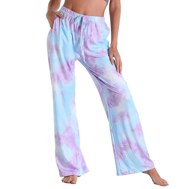 Women's Pajamas Pants Pjs Grid / Plaid Fashion Comfort Sweet Party Home Christmas Cotton Long Pant Pant Summer Spring Light Pink Black