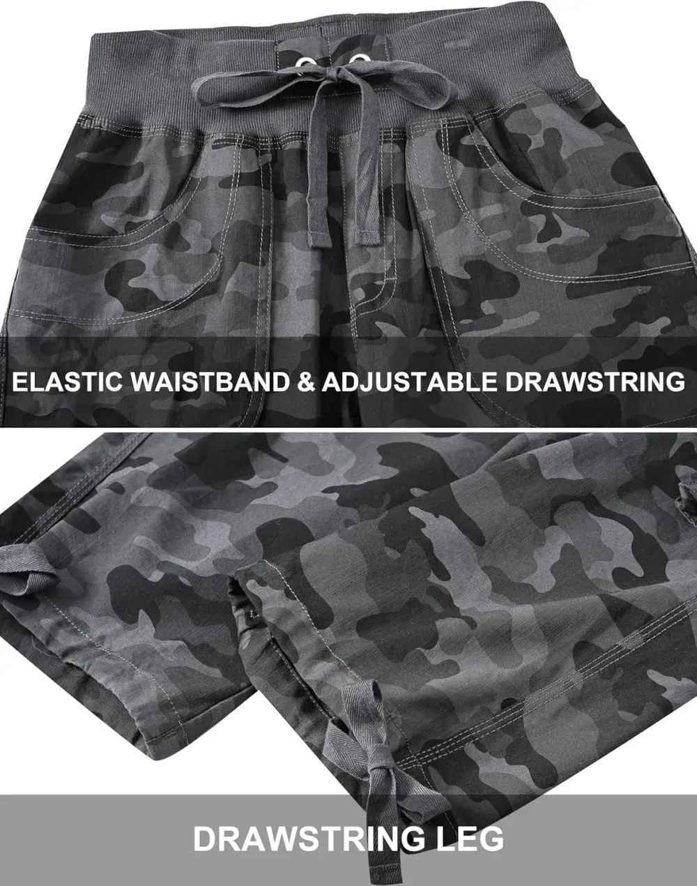 MoFiz Womens Capris with Pockets Loose Fit Casual Capri Pants Dressy Lightweight Ladies Baggy Cargo Pants for Hiking