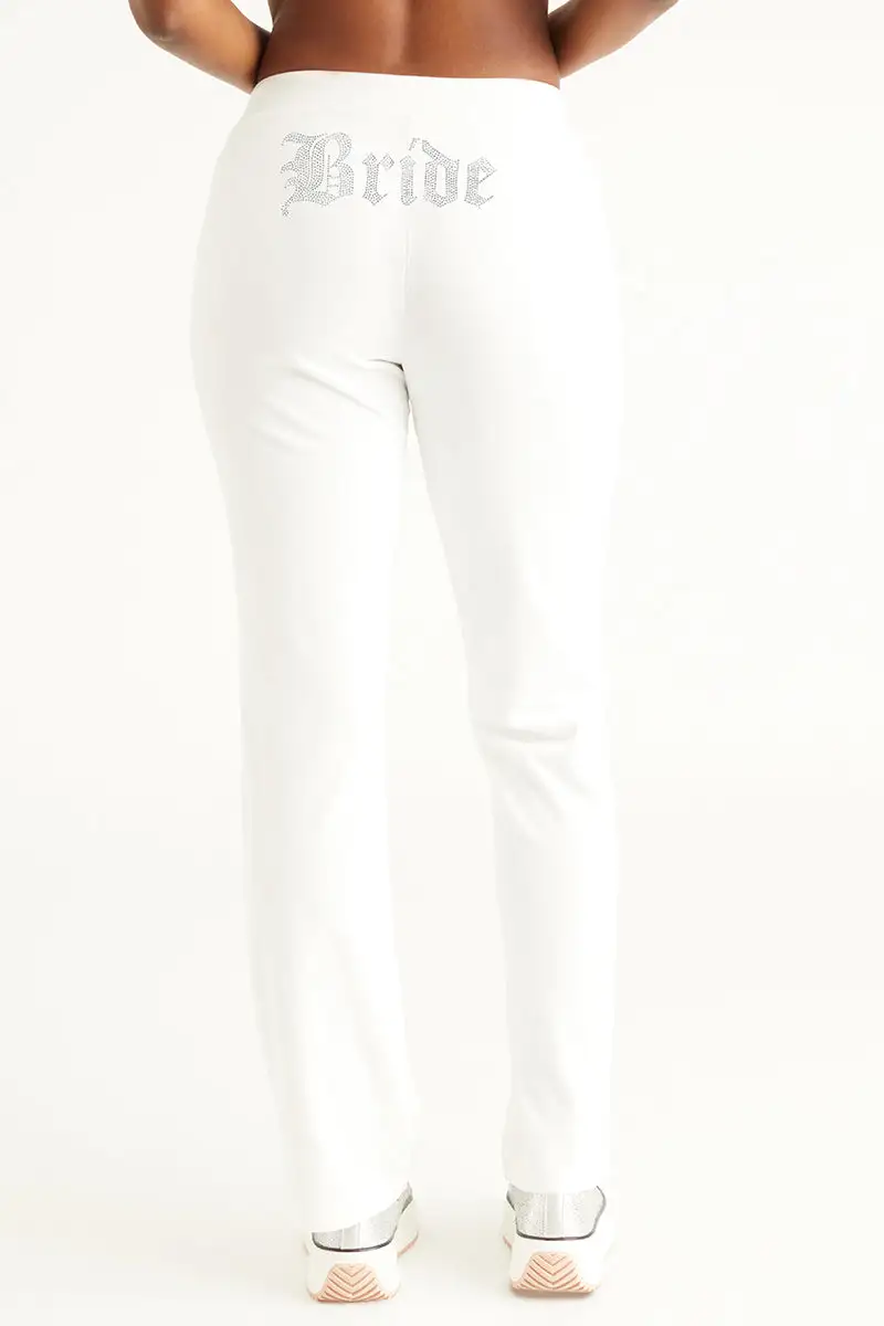 Bride Big Bling Velour Track Pants