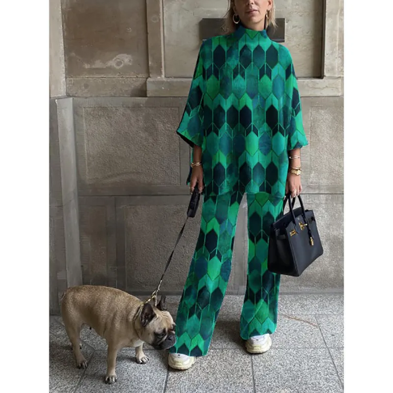 Chic and natural print casual set