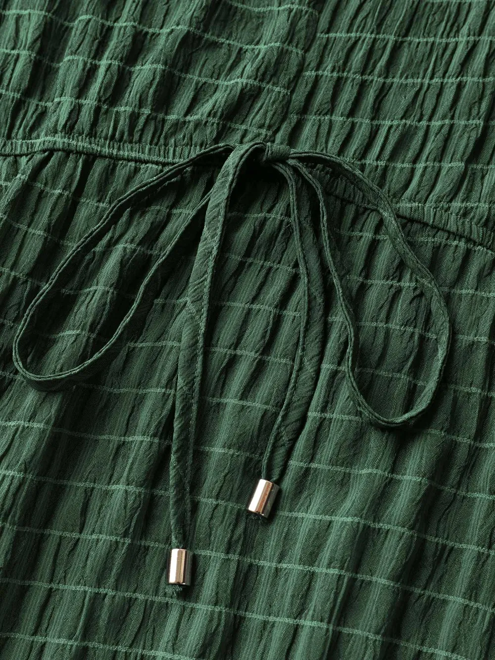 Textured Split Hem Waist-Tie Maxi Dress