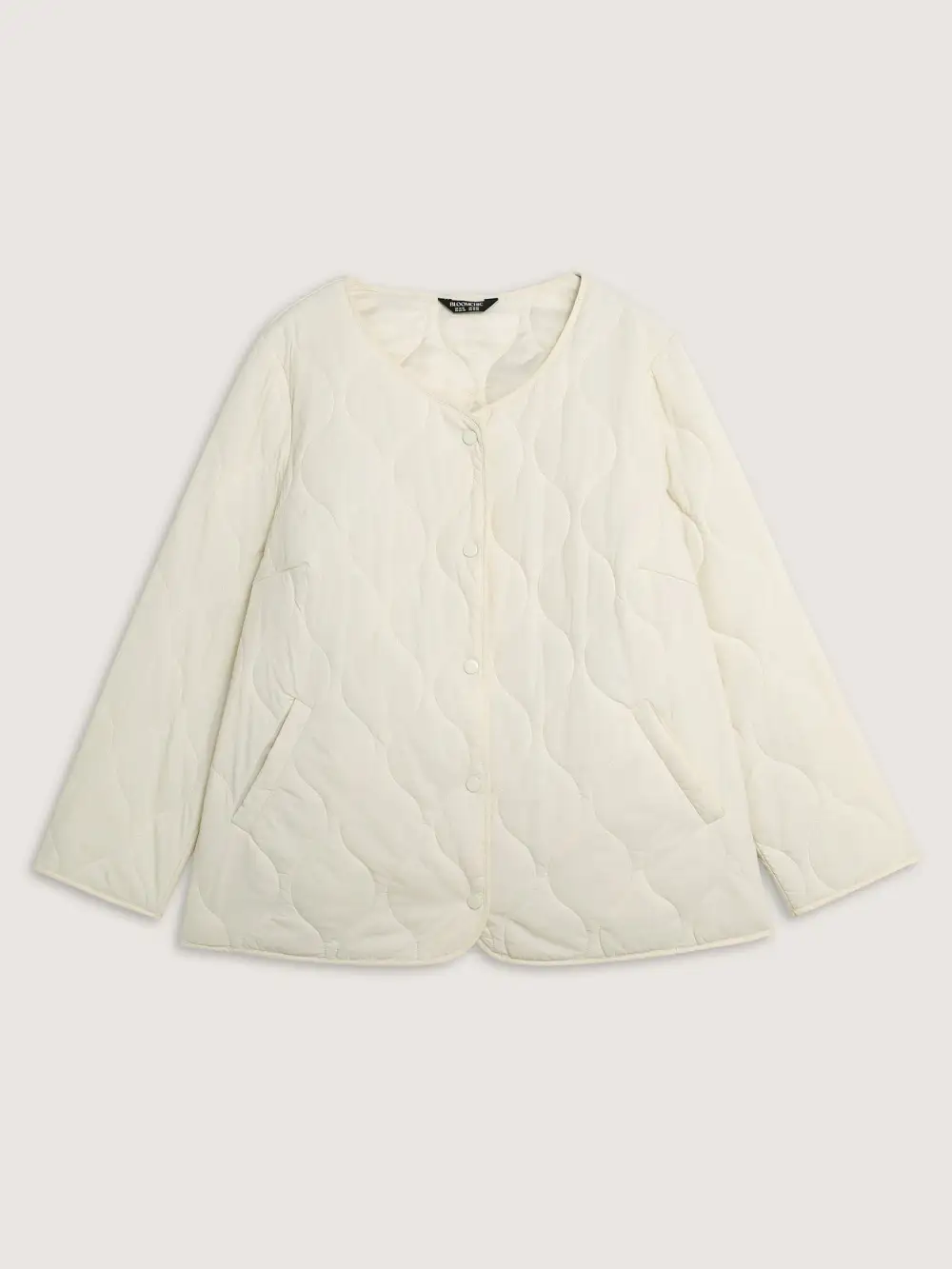 Quilted Cotton Button Round Neck Jacket