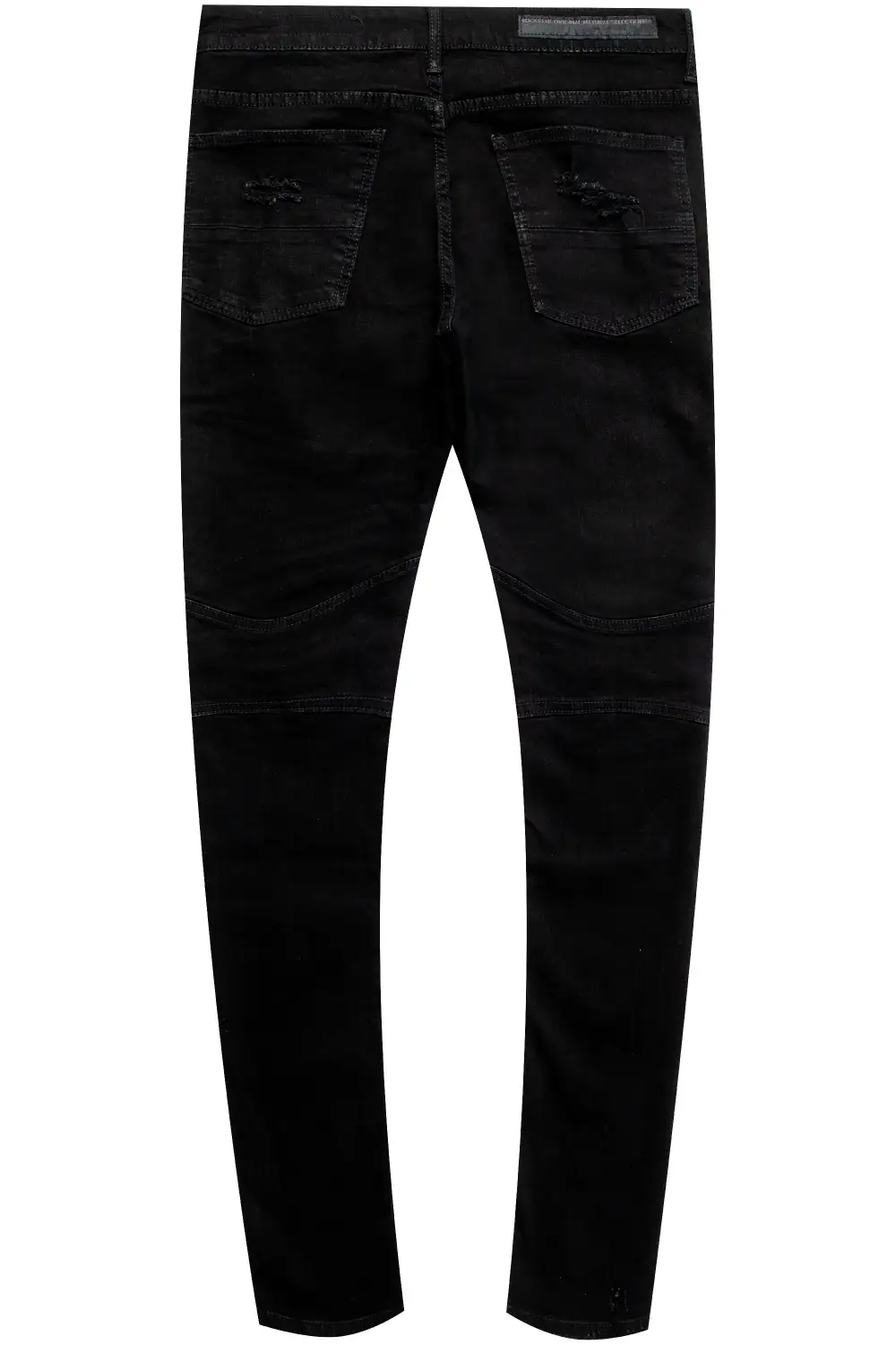 Bk Signature Biker / Zipper Knee Jean- Black