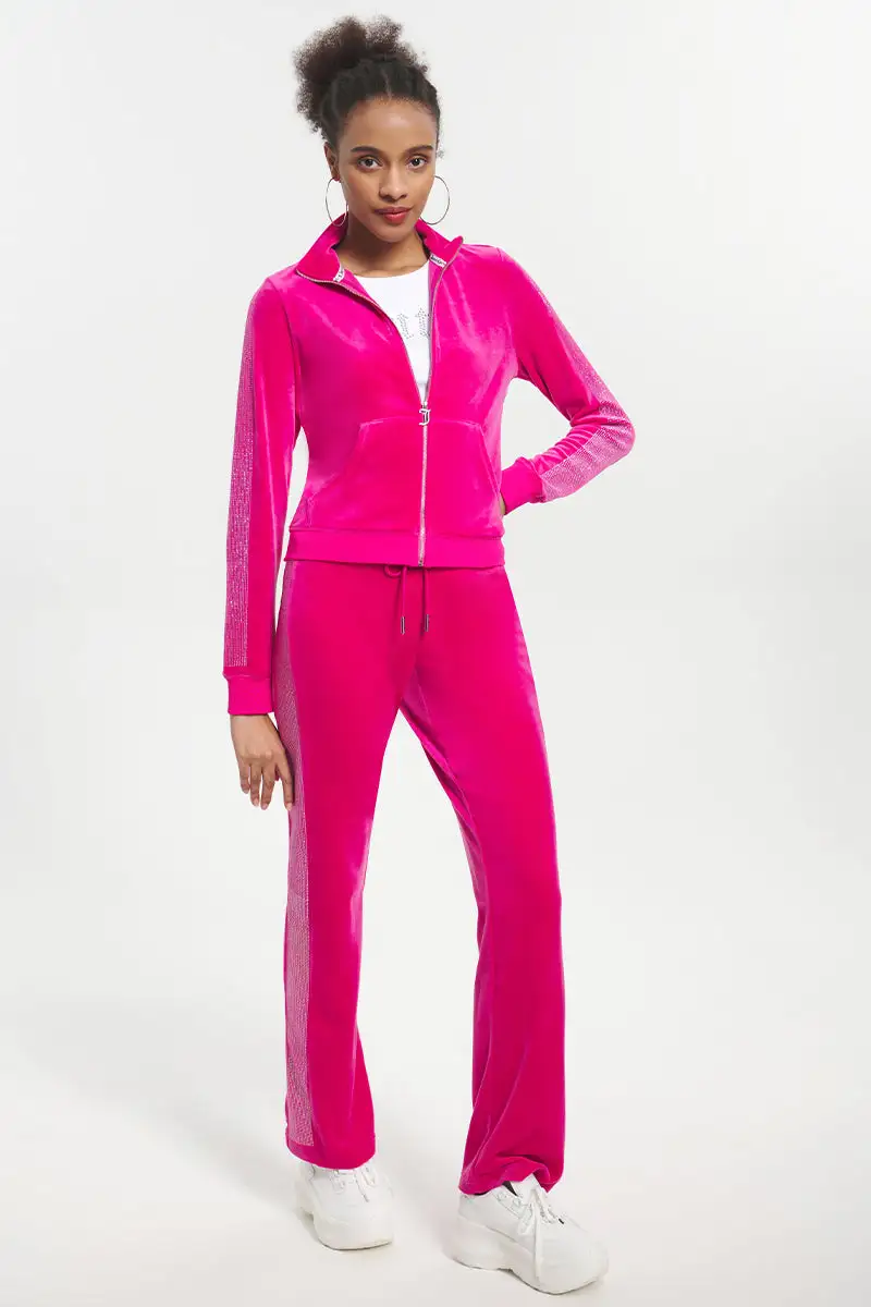 Ombre Bling Velour Track Pants