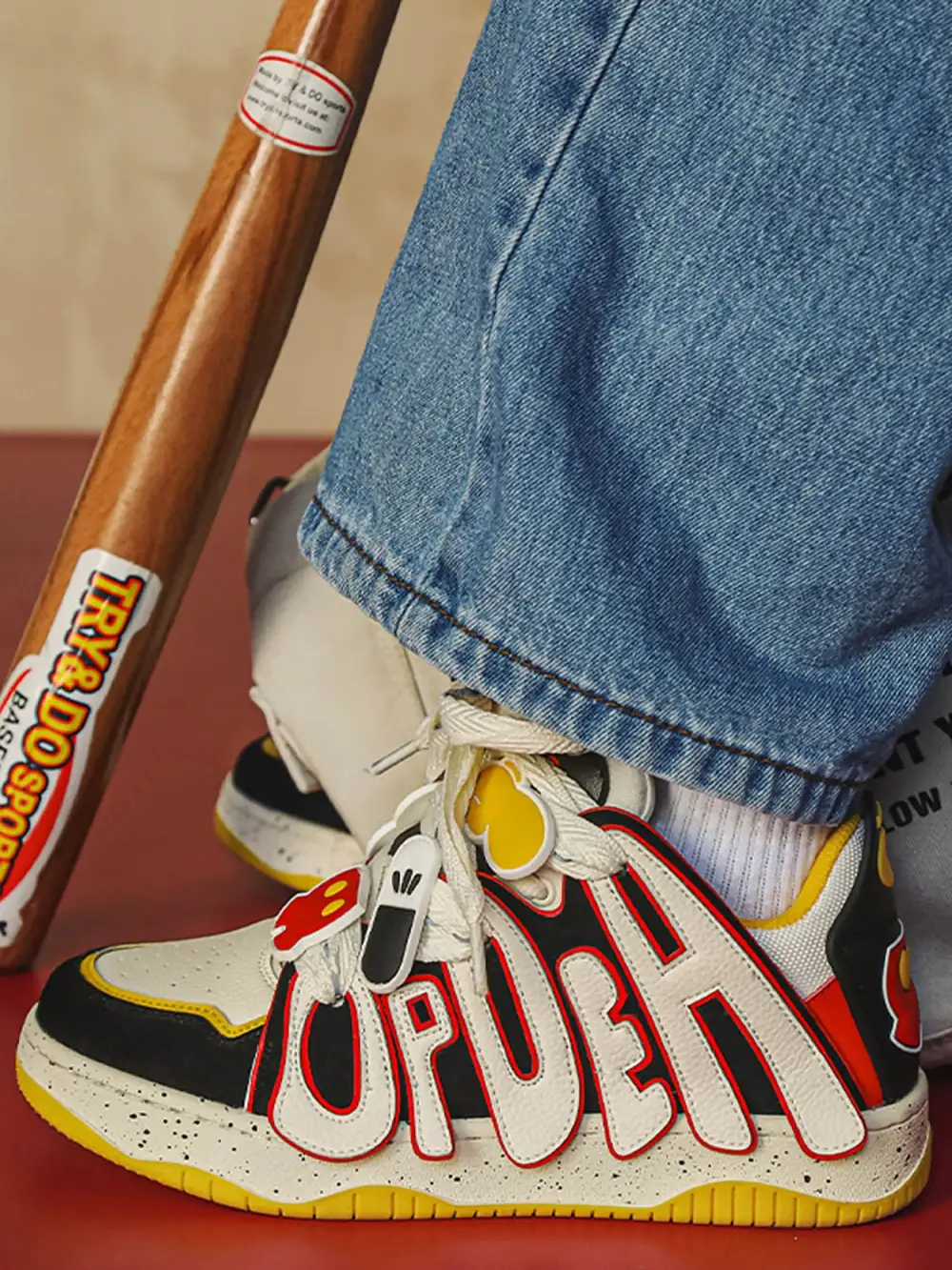 Design Color Block Letter Shoes - 1865