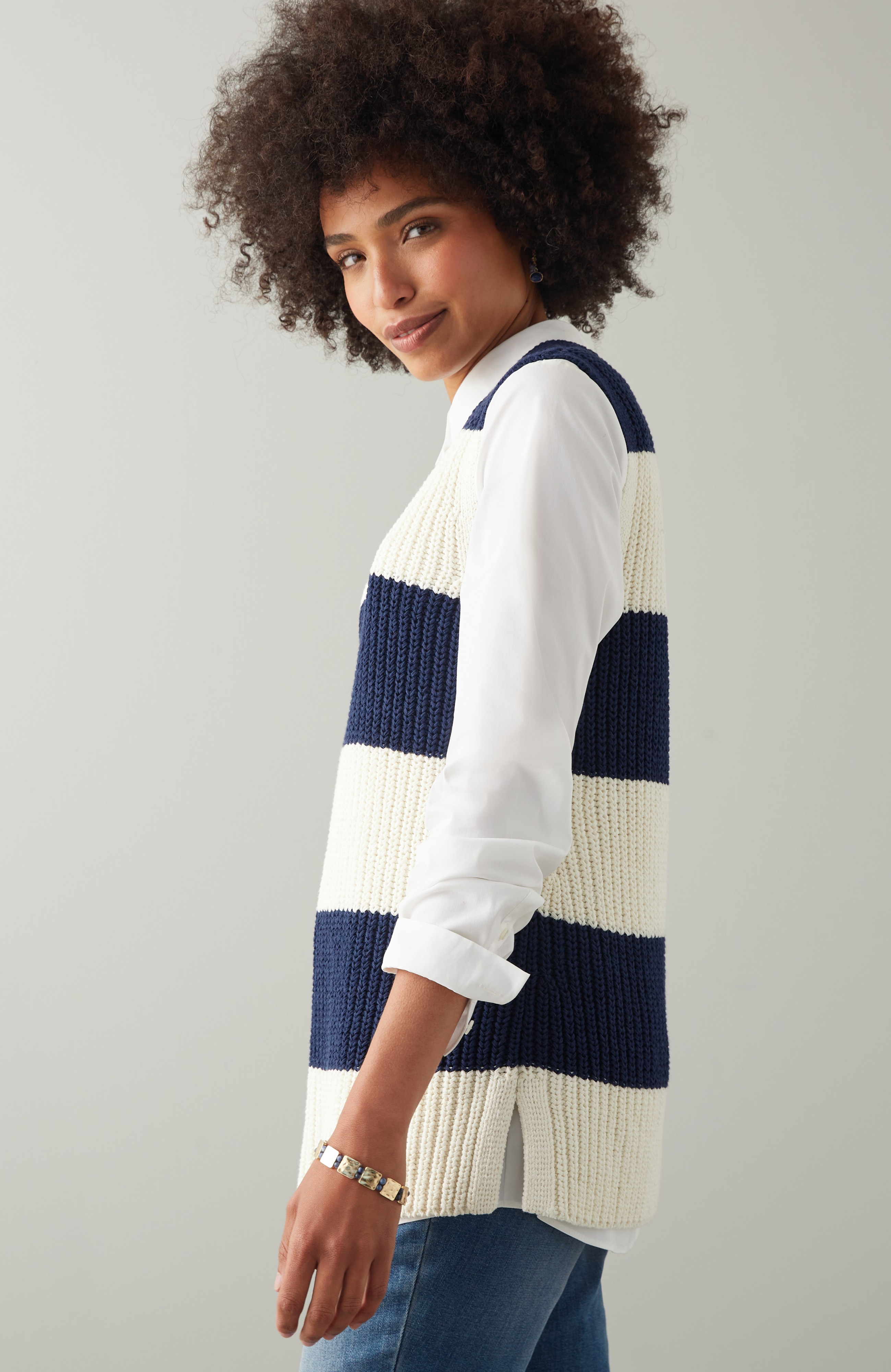 Striped Pullover Vest