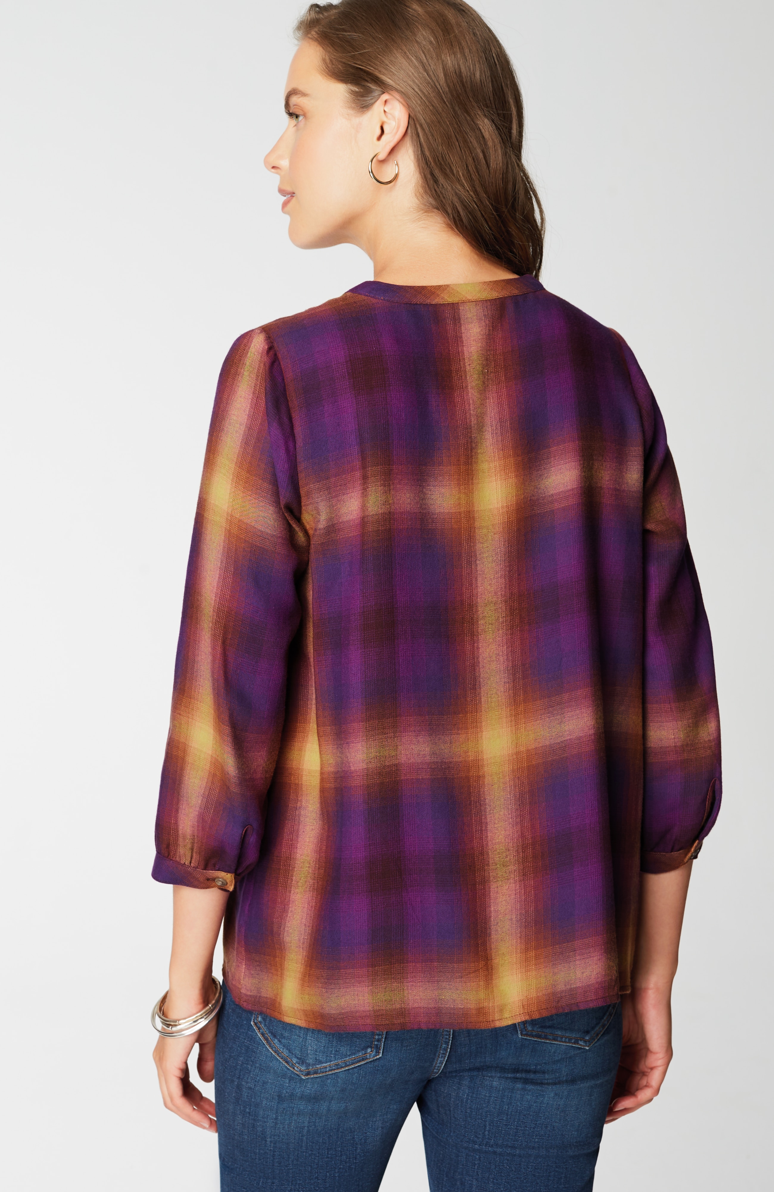 Soft-Brushed Plaid Popover