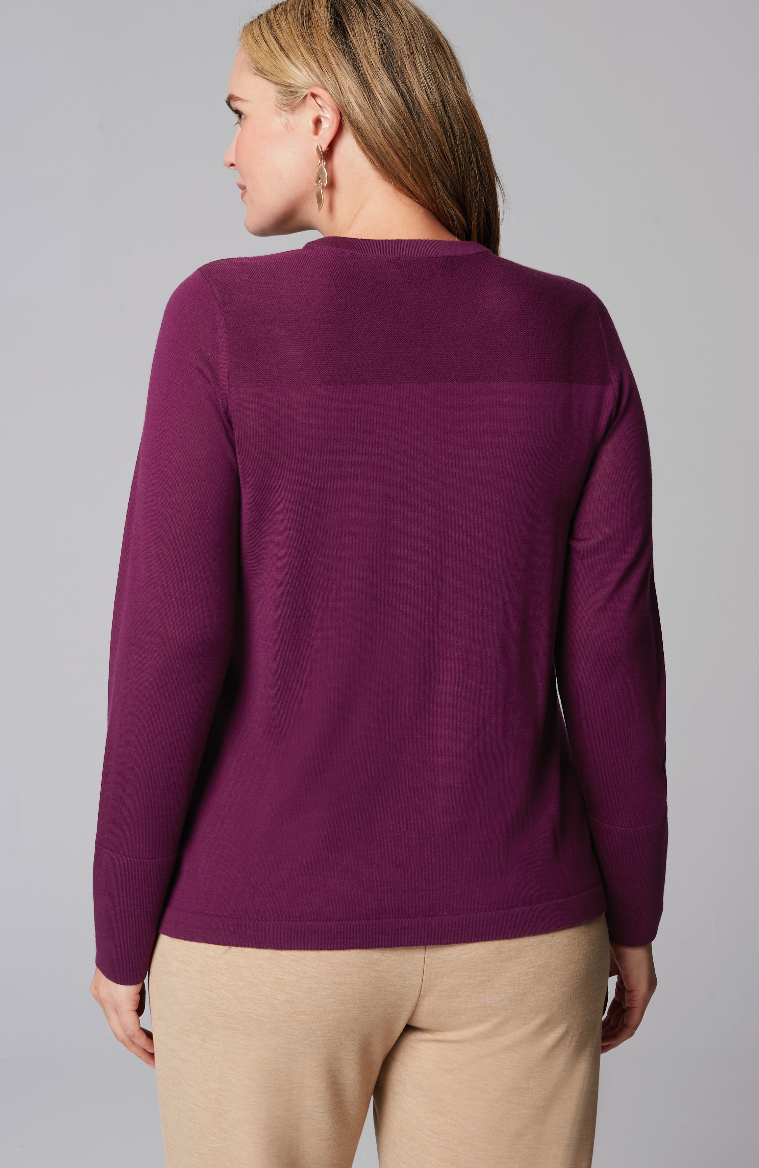 Wearever Textured-Yoke Merino Sweater