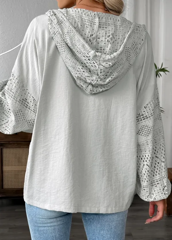 Light Grey Marl Long Sleeve Hoodie