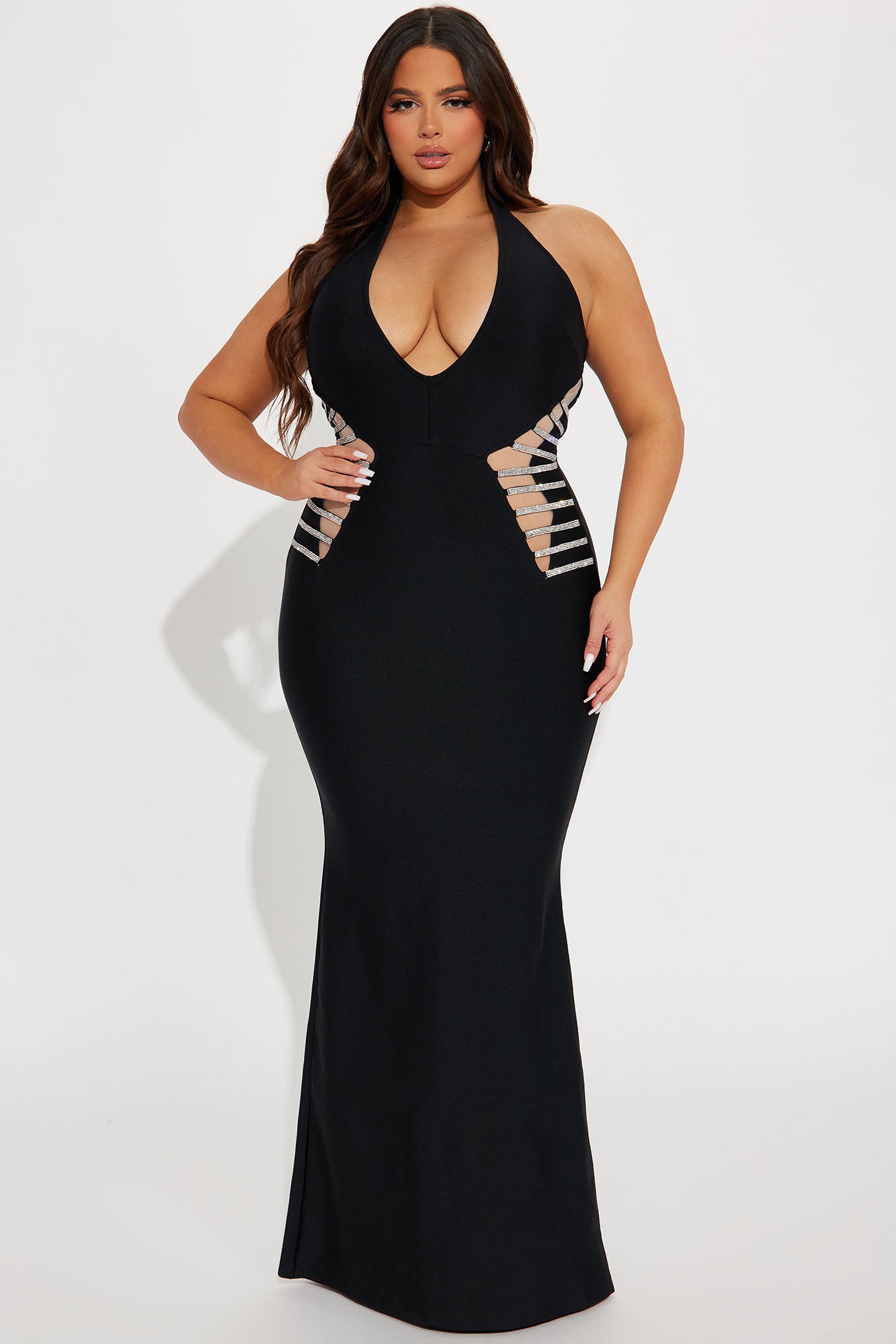 Carmen Bandage Maxi Dress - Black