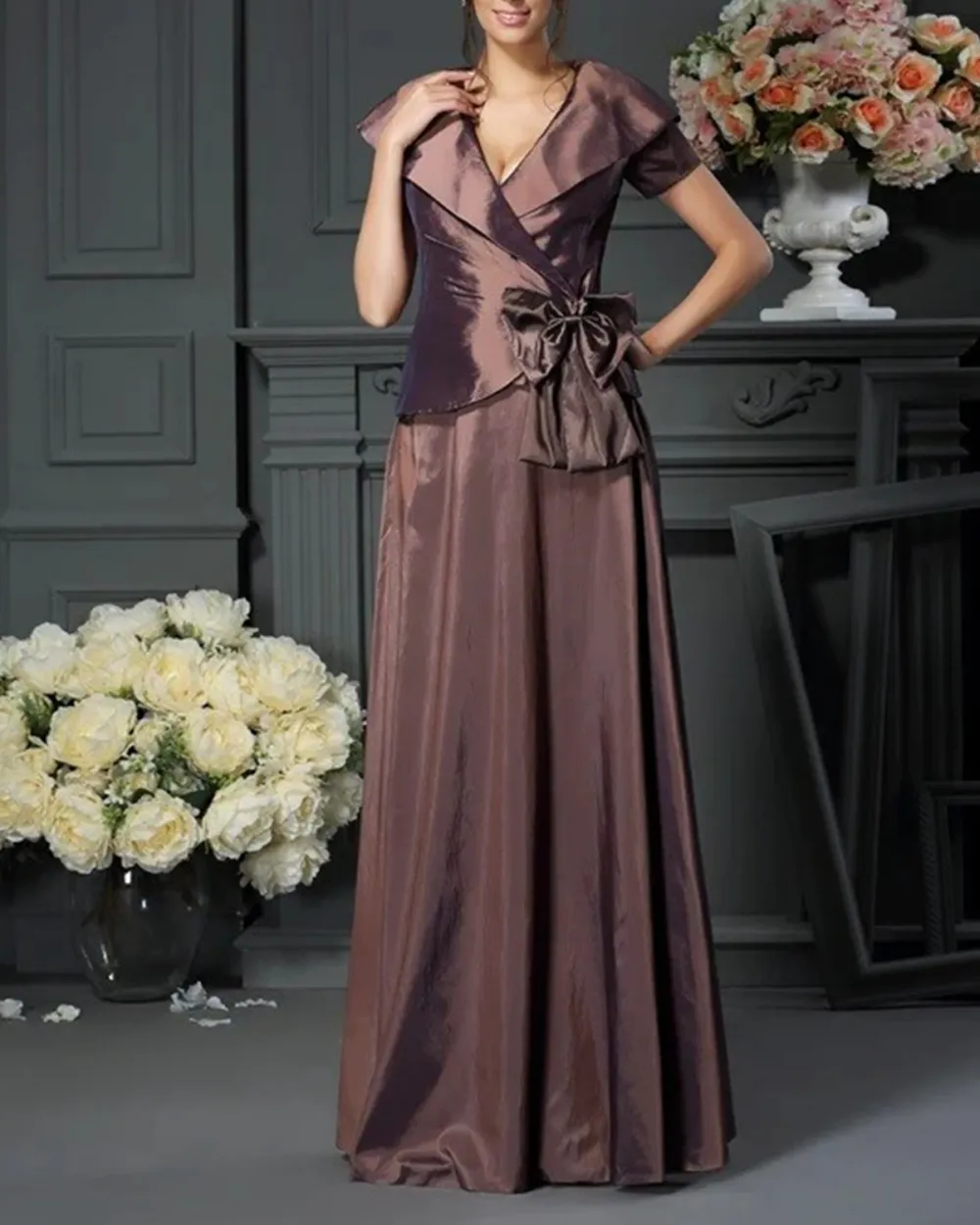 Elegant Satin Top Skirt Set