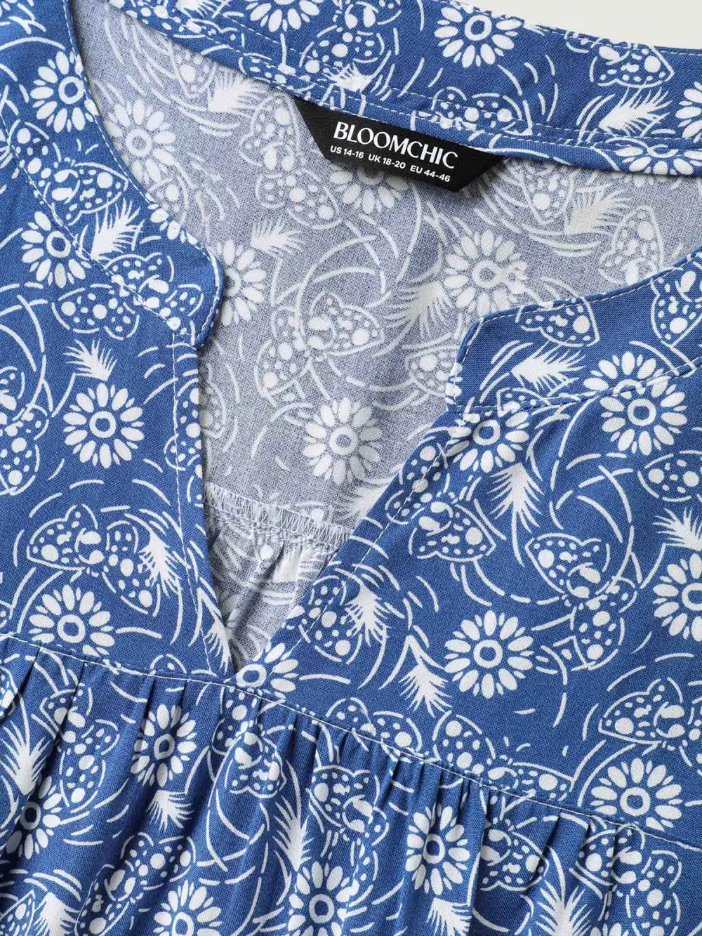 Floral Print Quarter Sleeve Blouse