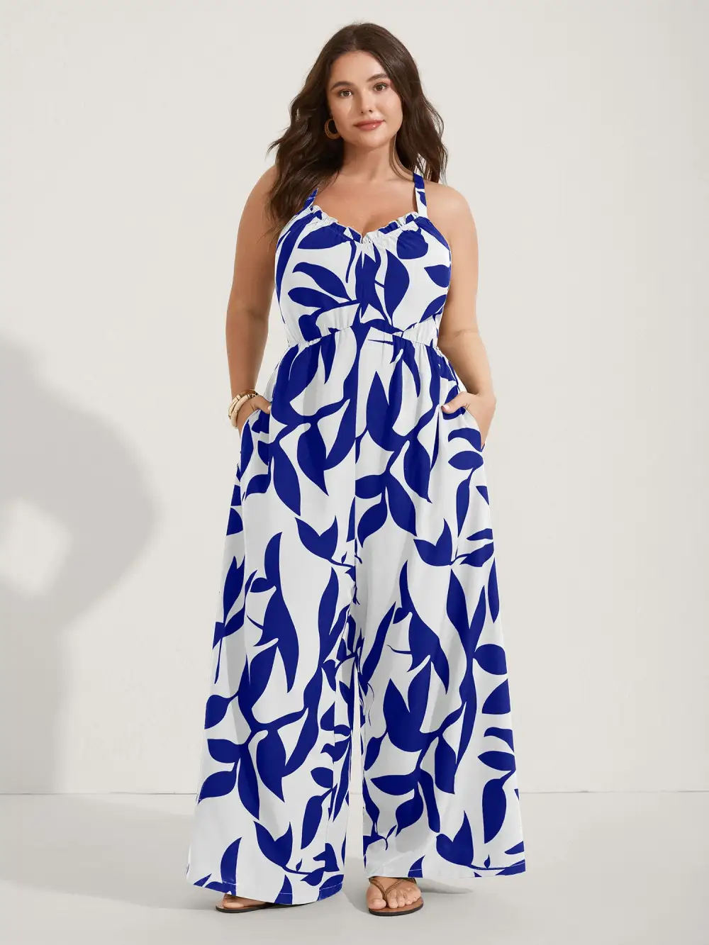 Silhouette Floral Print Sweetheart Jumpsuit