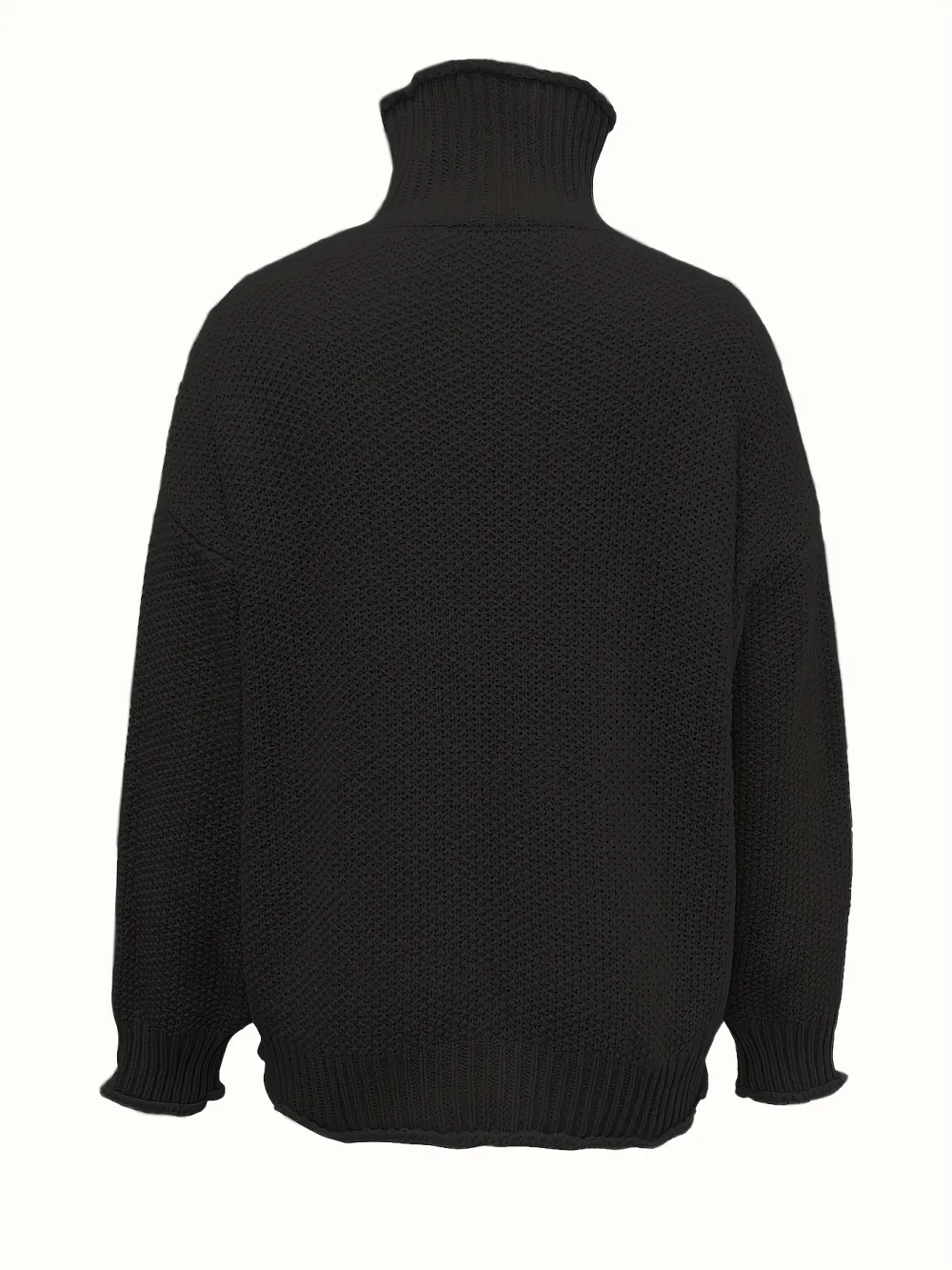 Solid Turtle Neck Pullover Sweater, Casual Long Sleeve Sweater For Fall & Winter, Women's Clothing
