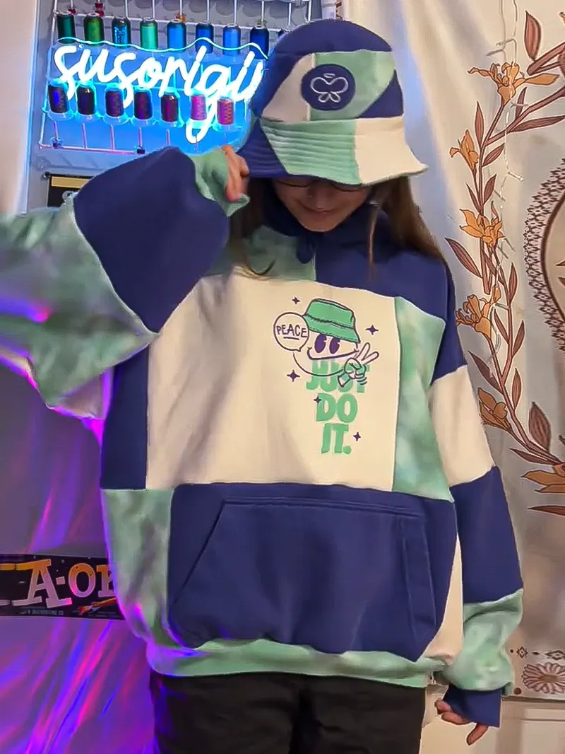 Blue Streetwear Leisure Hoodie Sweatshirts