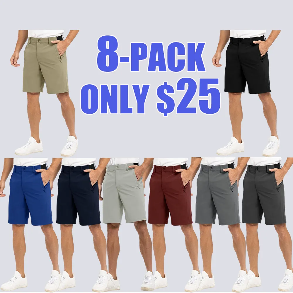 Men's Stretch Waist Golf & Work Shorts – Quick-Dry, Lightweight, 3 Pockets