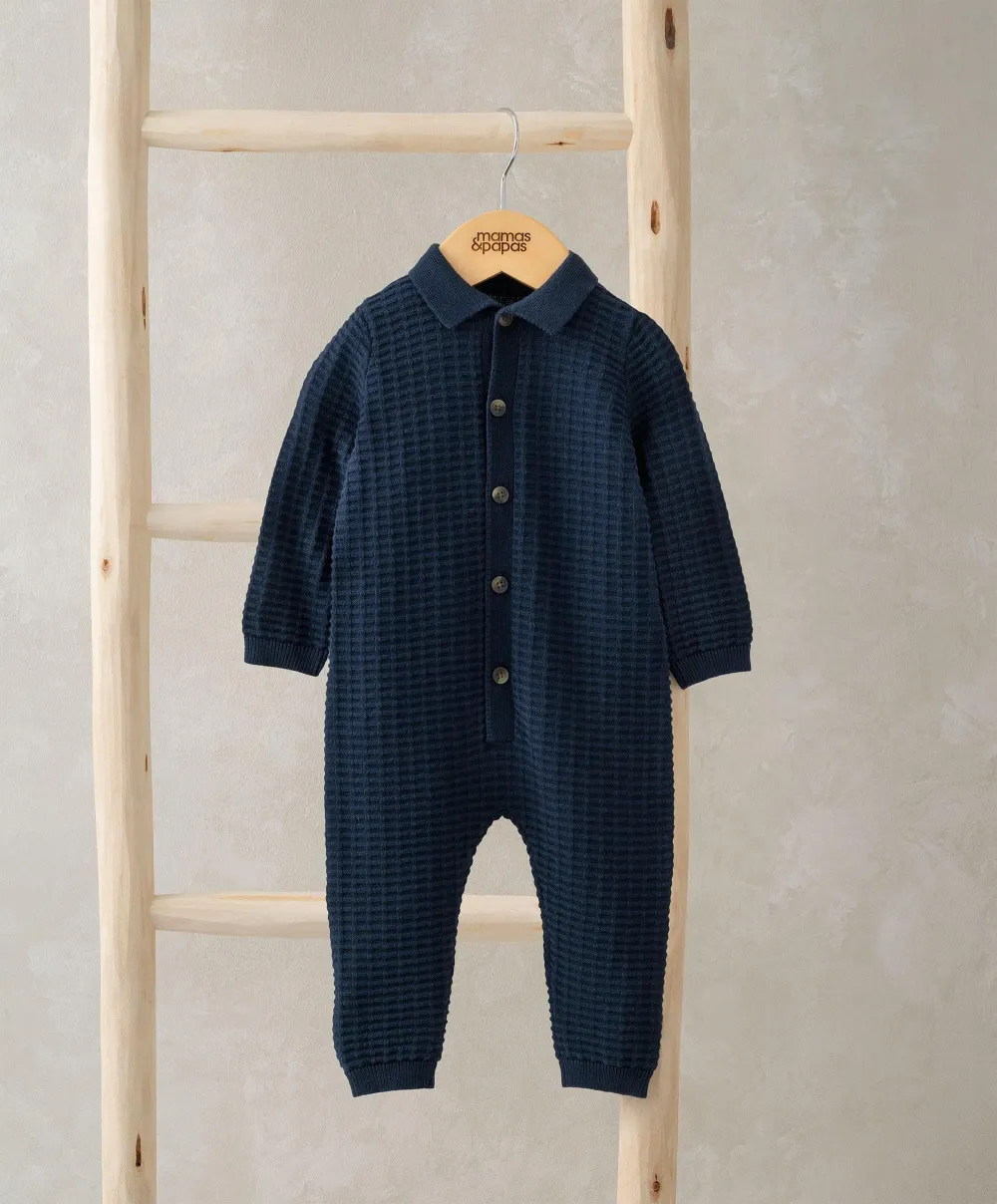 Knitted Romper - Navy