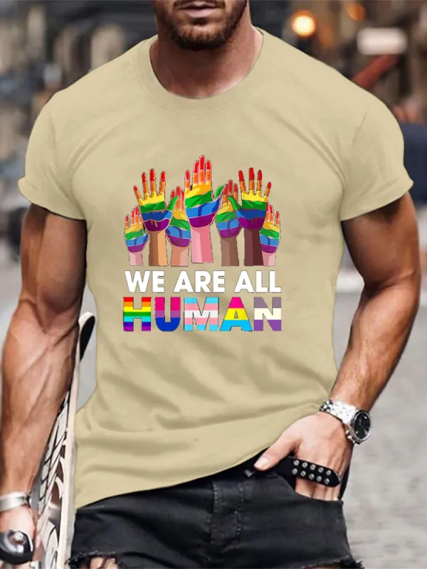 Rainbow LGBT LGBTQ Transgender Gay Pride We Are All Human T Shirt