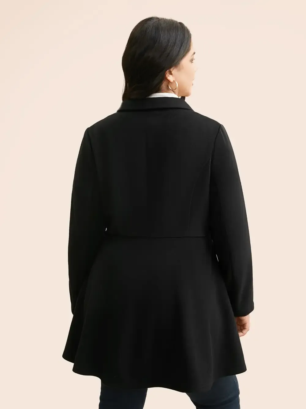 Suit Collar Button Up Slightly Stretchy Jacket