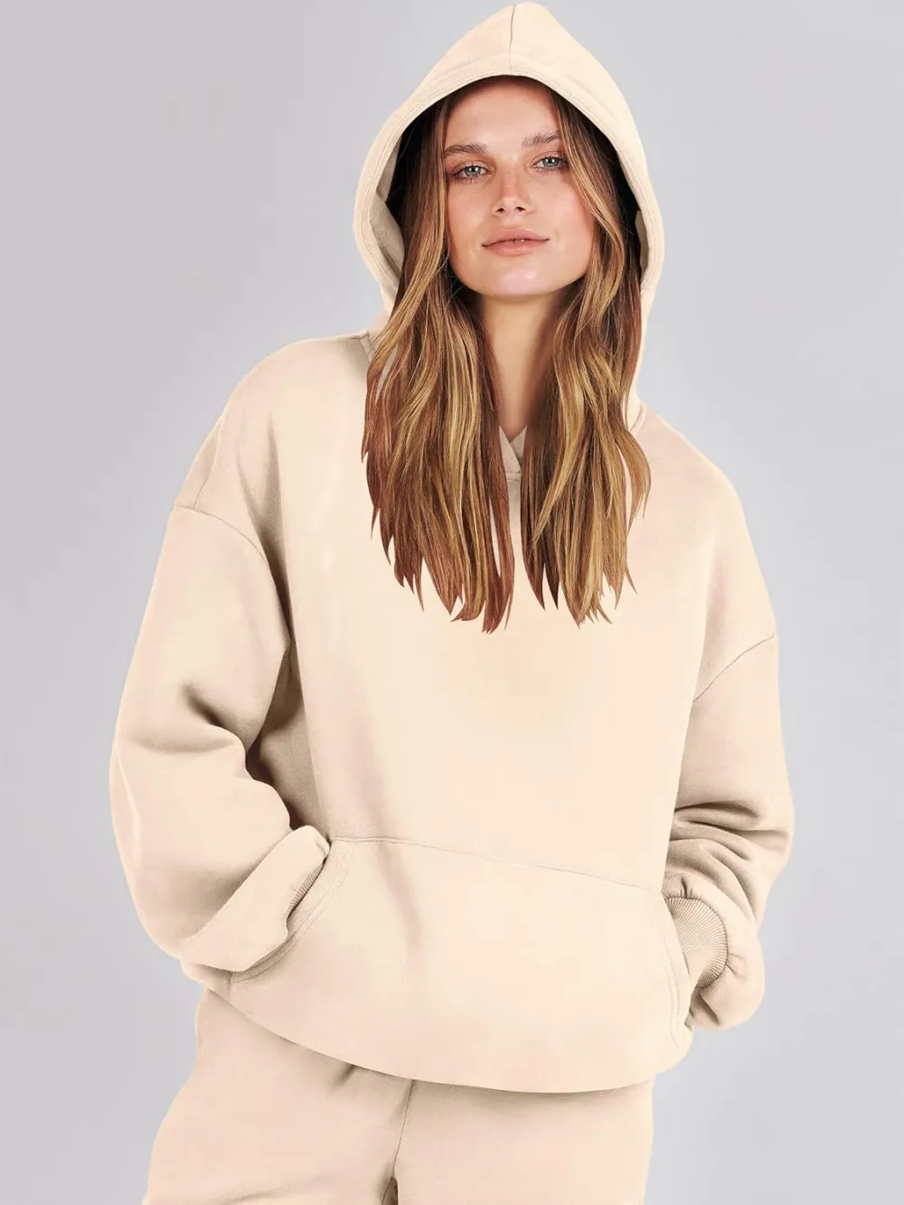 (Clearance Sale $1.99⚡) 2024 Women's Fall Oversized Casual Hoodie Two Piece Sweatshirt Jogging Pants Sweatshirt Set