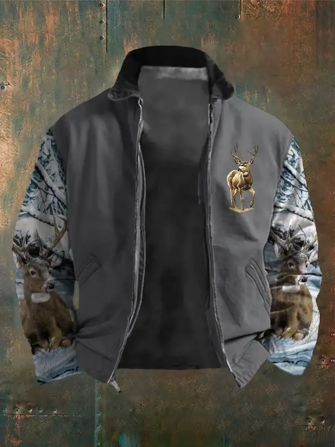 Men's Western Elk Outdoor Lapel Jacket