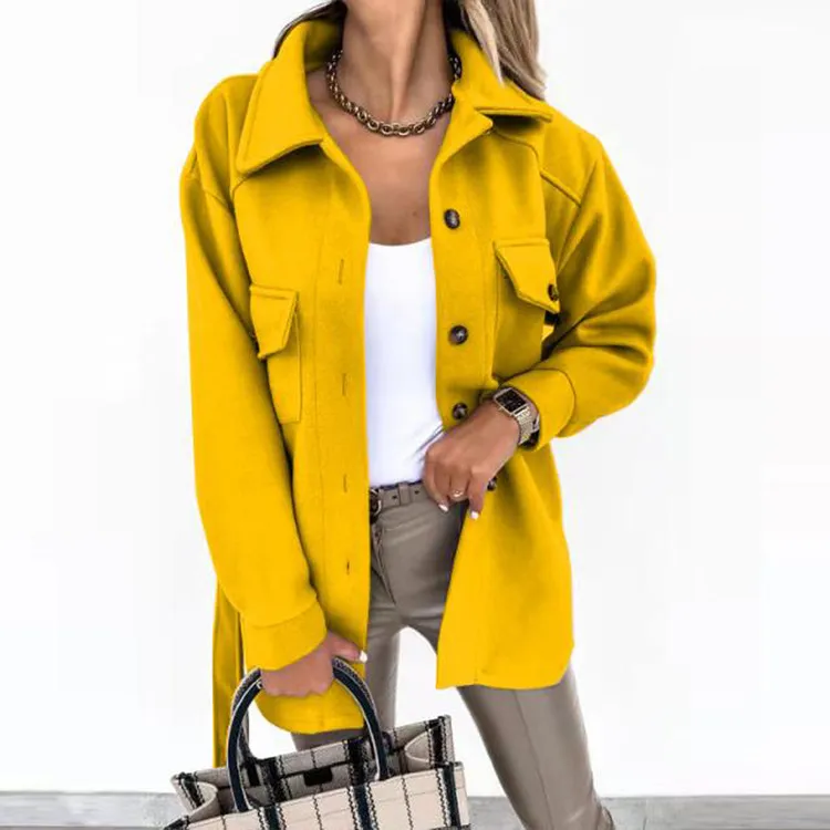 Belted pocket embellished open front jacket