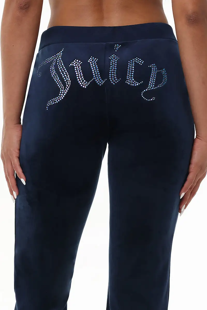 Technicolor Big Bling Velour Track Pants