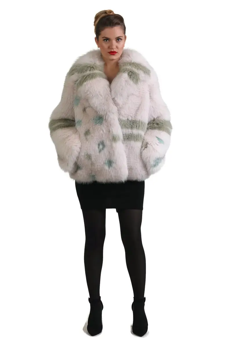 Multicolored Fox Fur coat