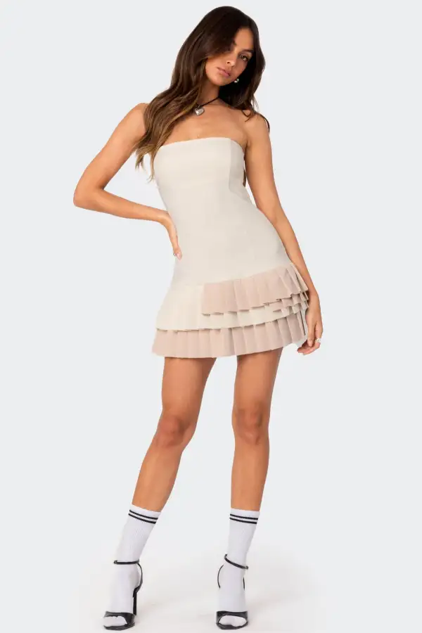Cassia Pleated Mini Dress