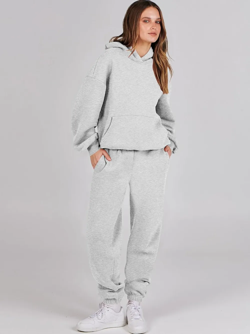 (Clearance Sale $1.99⚡) 2024 Women's Fall Oversized Casual Hoodie Two Piece Sweatshirt Jogging Pants Sweatshirt Set
