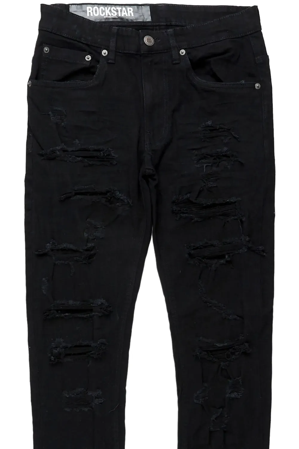 Gaines Black Ripped Slim Straight Jean